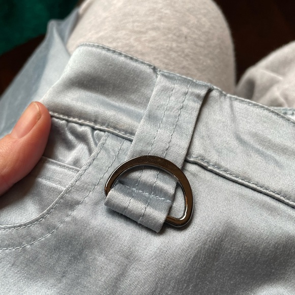 2000s era Y2K satin pants baby blue Guess flare low rise pants - Picture 5 of 8